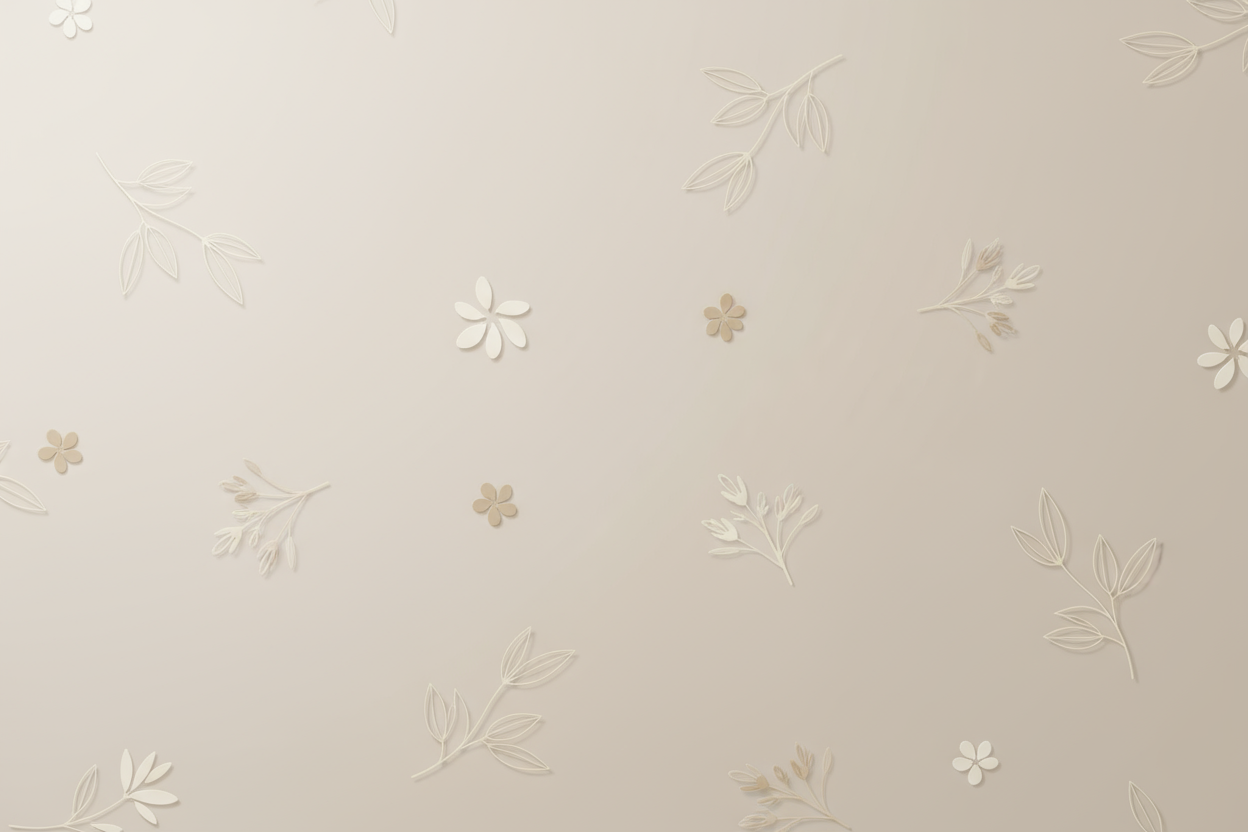 fond beige clair avec petites deco subtil feuille ou fleur
